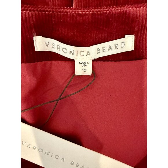 Veronica Beard Orial Corduroy Zip-Front Mini Dress in Burgundy NWT – Size 10 - Picture 8 of 10